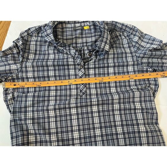 Women's Cabela’s Plaid Lightweight V Neck Blouse Size XL - Picture 3 of 7